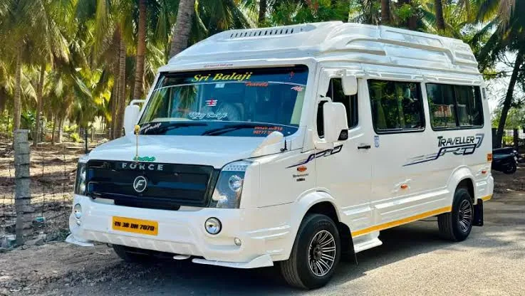 Tempo Traveller exterior, Book Kerala Taxi fleet